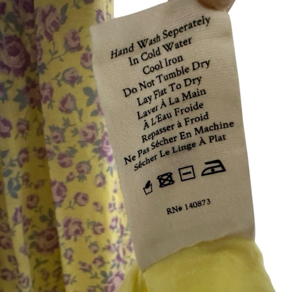 LoveShackFancy Womens Jessie Floral Maxi Dress Sz 0 Purple Rain Drop Lined - Picture 9 of 13